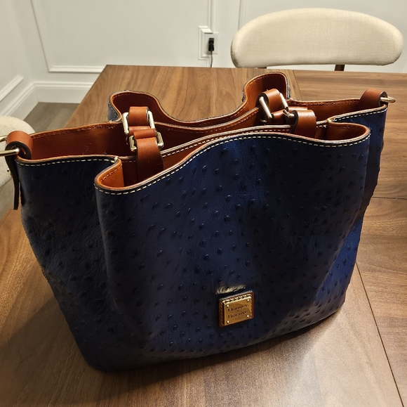Dooney & Bourke Handbags - Dooney & Bourke - Ostrich Brenna Leather Tote - Like New